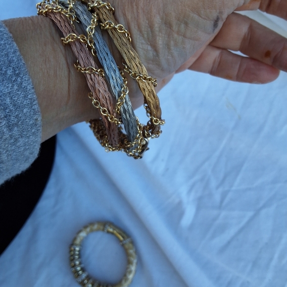 Tricolor Wire Wrapped chain branch bracelets - Picture 4 of 15